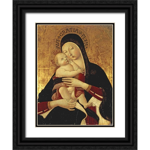 The Madonna and Child Black Ornate Wood Framed Art Print with Double Matting by Di Giovanni, Benvenuto