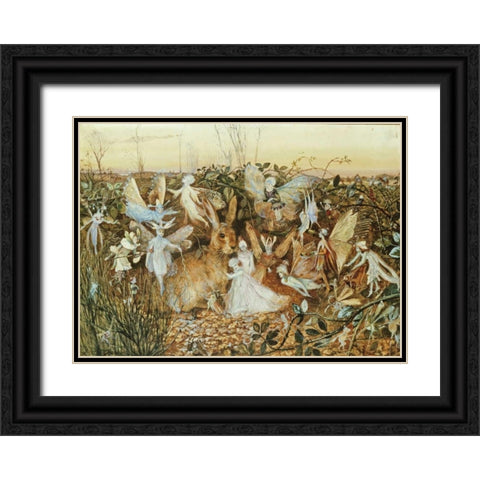 Fairy Twilight Black Ornate Wood Framed Art Print with Double Matting by Fitzgerald, John Anster