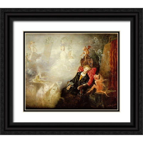 The Painters Dream Black Ornate Wood Framed Art Print with Double Matting by Fitzgerald, John Anster