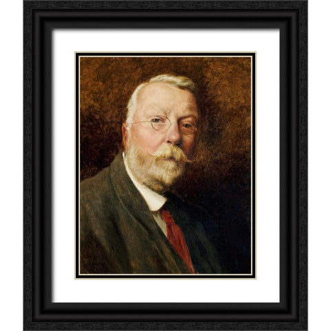A Self Portrait Black Ornate Wood Framed Art Print with Double Matting by Gallon, Robert