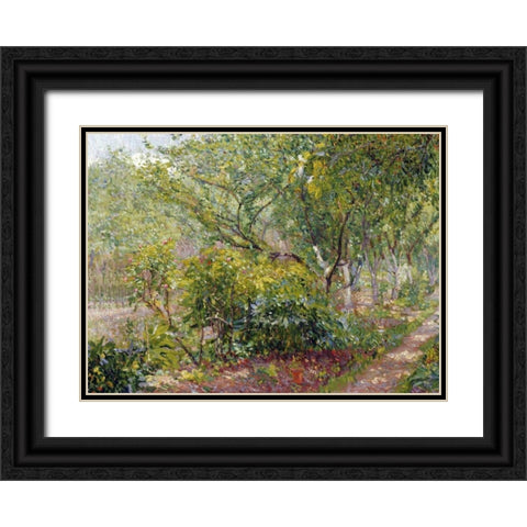 Garth House, Hertingfordbury Black Ornate Wood Framed Art Print with Double Matting by Gore, Spencer Frederick