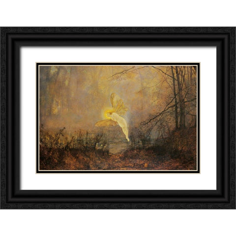 Midsummer Night Black Ornate Wood Framed Art Print with Double Matting by Grimshaw, John Atkinson