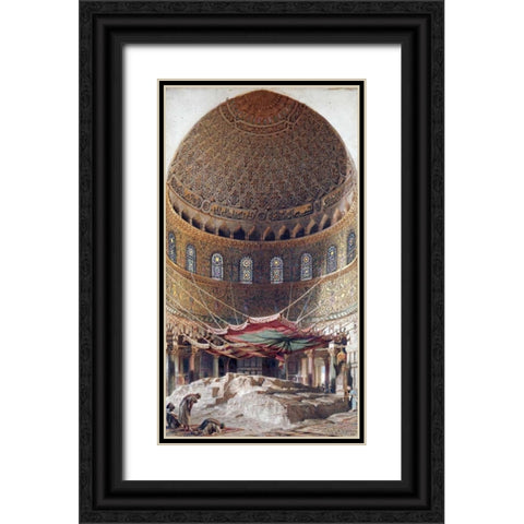 The Holy Rock, Summit of Mount Moriah, Jerusalem Black Ornate Wood Framed Art Print with Double Matting by Haag, Carl