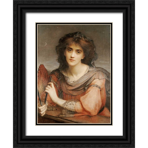 Luna Black Ornate Wood Framed Art Print with Double Matting by Halle, Charles Edward