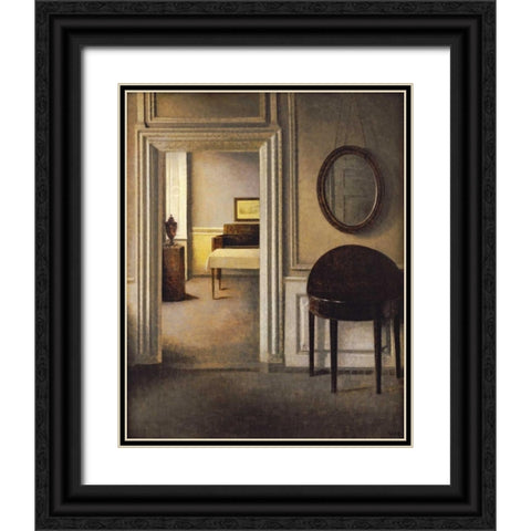 The Music Room, 30 Strandgade Black Ornate Wood Framed Art Print with Double Matting by Hammershoi, Vilhelm
