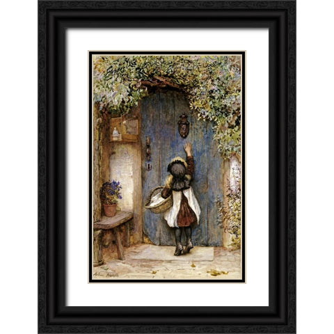 The Visitor Black Ornate Wood Framed Art Print with Double Matting by Hopkins, Arthur
