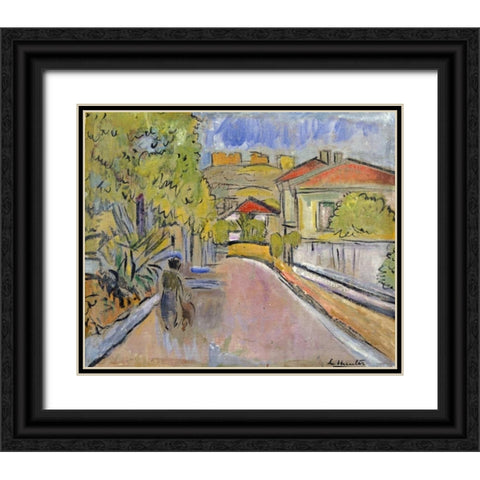 Alpes Maratimes Black Ornate Wood Framed Art Print with Double Matting by Hunter, George Leslie