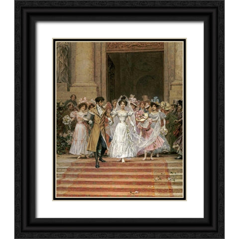 After The Wedding Black Ornate Wood Framed Art Print with Double Matting by Kaemmerer, Frederik Hendrik