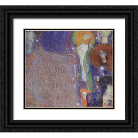 Irrlichter - Will-O-The Wisps Black Ornate Wood Framed Art Print with Double Matting by Klimt, Gustav
