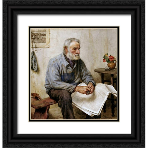 A Moments Rest Black Ornate Wood Framed Art Print with Double Matting by Langley, Walter