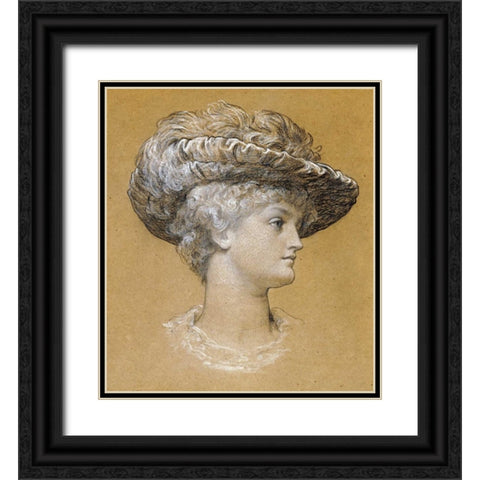 Portrait of Dorothy Dene Black Ornate Wood Framed Art Print with Double Matting by Leighton, Lord Frederick