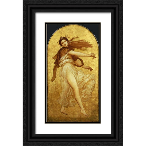 The Dance of The Cymbalists Black Ornate Wood Framed Art Print with Double Matting by Leighton, Lord Frederick
