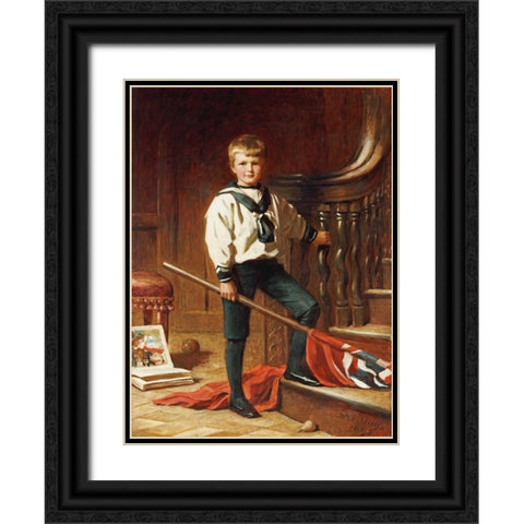 The Young Patriot Black Ornate Wood Framed Art Print with Double Matting by Miller, William Edwards