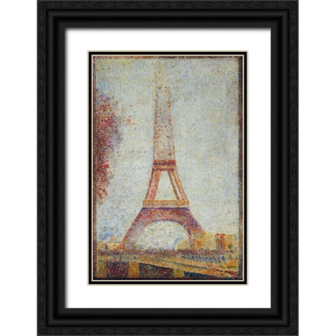 La Tour Eiffel Black Ornate Wood Framed Art Print with Double Matting by Palmie, Charles