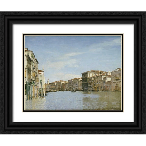 The Grand Canal, Venice Black Ornate Wood Framed Art Print with Double Matting by Pasini, Alberto