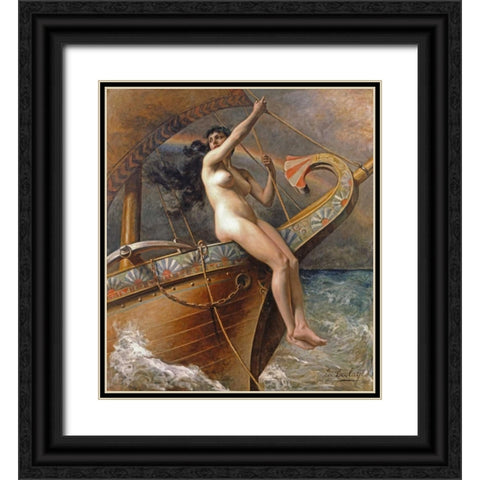 La Figure De Proue Black Ornate Wood Framed Art Print with Double Matting by Paul A.