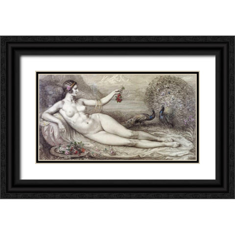 Juno Black Ornate Wood Framed Art Print with Double Matting by Point, Armand