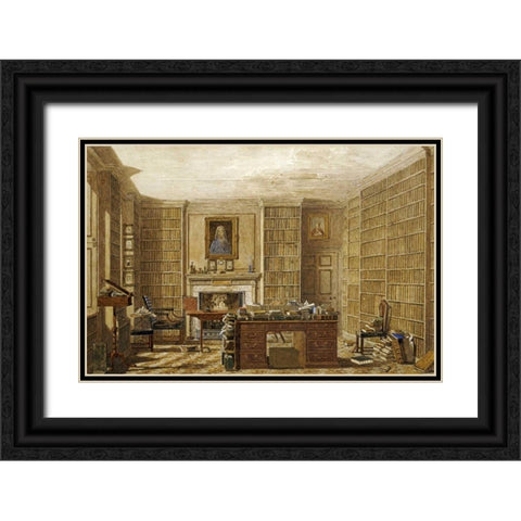 Study of a Lawyer Black Ornate Wood Framed Art Print with Double Matting by Pyne, George