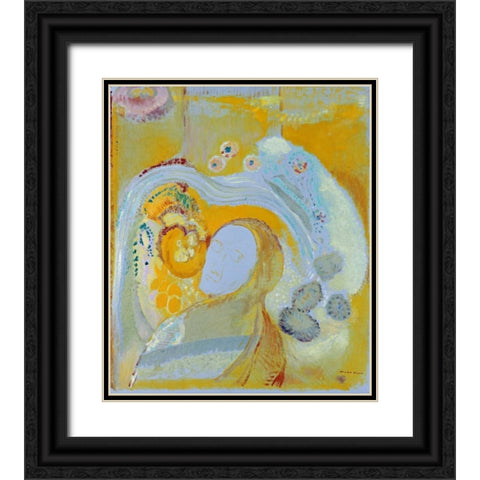 The Buddha Black Ornate Wood Framed Art Print with Double Matting by Redon, Odilion