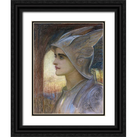 St Joan of Arc Black Ornate Wood Framed Art Print with Double Matting by Richmond, Sir William Blake