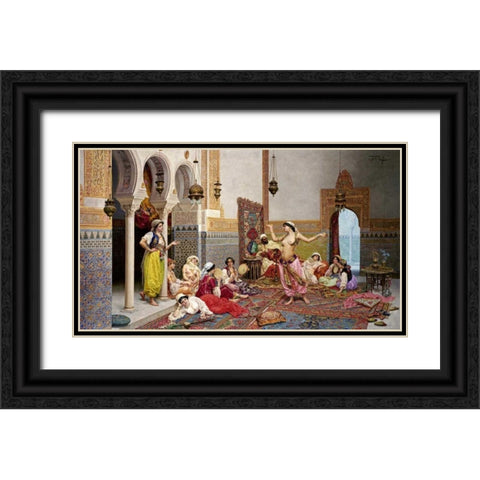 The Harem Dance Black Ornate Wood Framed Art Print with Double Matting by Rosati, Giulio