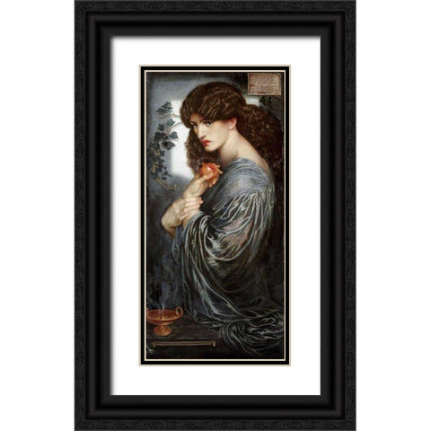 Proserpine Black Ornate Wood Framed Art Print with Double Matting by Rossetti, Dante Gabriel