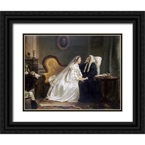 Some Good Advice Black Ornate Wood Framed Art Print with Double Matting by Scholten, Hendrik Jacobus