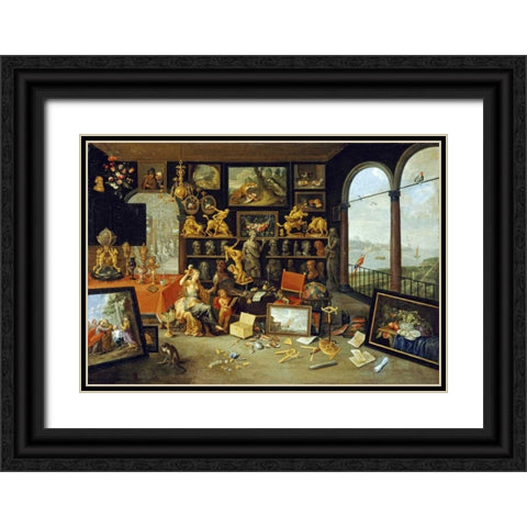 A Personification and Allegory of Sight Black Ornate Wood Framed Art Print with Double Matting by School of Antwerp