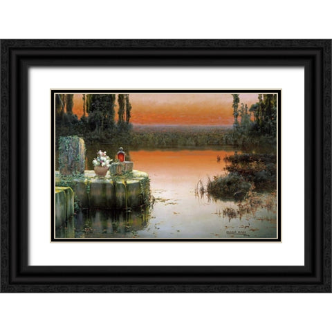 Flooded Ruins at Sunset Black Ornate Wood Framed Art Print with Double Matting by Serra, Enrique