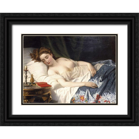 Imogen From Shakespeares Cymbeline Black Ornate Wood Framed Art Print with Double Matting by Souchon, Wilhelm Ferdinand