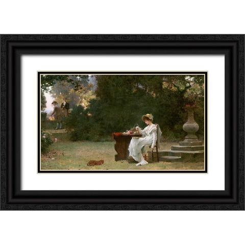Love at First Sight Black Ornate Wood Framed Art Print with Double Matting by Stone, Marcus