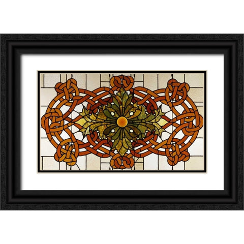 Skylight Panel For The Theatre of The Auditorium Building, Chicago, Illinois Black Ornate Wood Framed Art Print with Double Matting by Sullivan