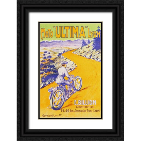 Moto Ultima Lyon Black Ornate Wood Framed Art Print with Double Matting by Unknown