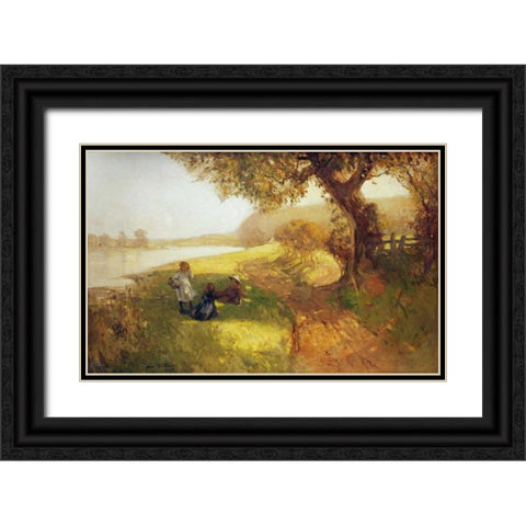 Summer Day Black Ornate Wood Framed Art Print with Double Matting by Wallace, James