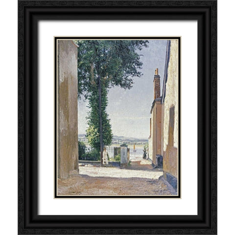 Waiting For The Ferry Black Ornate Wood Framed Art Print with Double Matting by Wells, William Page Atkinson