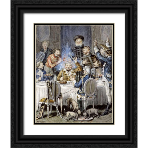 Illustrations For The Adventures of Baron Munchausen Black Ornate Wood Framed Art Print with Double Matting by Bichard, Alphonse Adolf