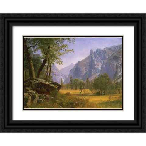 Yosemite Valley Black Ornate Wood Framed Art Print with Double Matting by Bierstadt, Albert