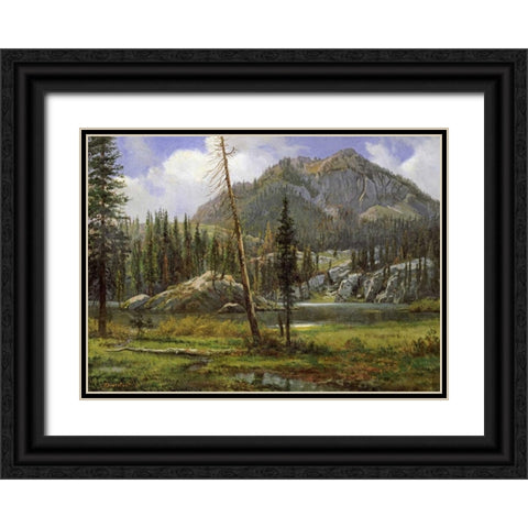 Sierra Nevada Mountains Black Ornate Wood Framed Art Print with Double Matting by Bierstadt, Albert