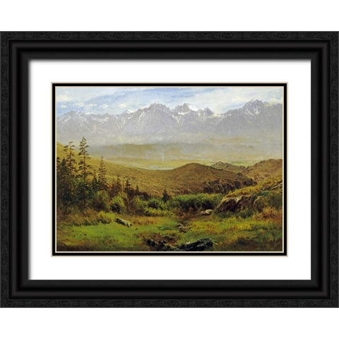 In The Foothills of The Rockies Black Ornate Wood Framed Art Print with Double Matting by Bierstadt, Albert