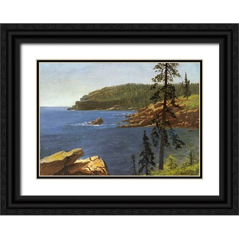 California Coast Black Ornate Wood Framed Art Print with Double Matting by Bierstadt, Albert