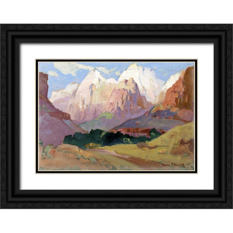 Grand Tetons Black Ornate Wood Framed Art Print with Double Matting by Bischoff, Franz