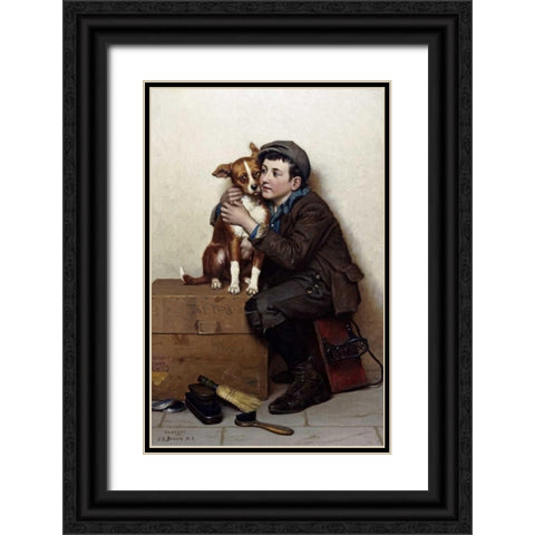 Against His Will Black Ornate Wood Framed Art Print with Double Matting by Brown, John George