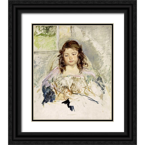 Sketch For Francois Black Ornate Wood Framed Art Print with Double Matting by Cassatt, Mary