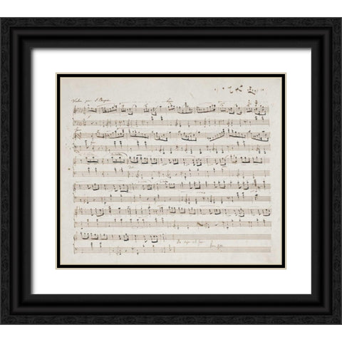 Valse Opus 70 No.1 In G Flat Major Black Ornate Wood Framed Art Print with Double Matting by Chopin, Fryderyk