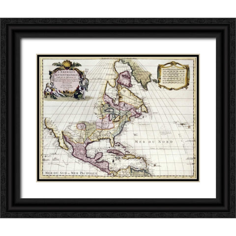Atlas Maior Black Ornate Wood Framed Art Print with Double Matting by De Wit, Frederick