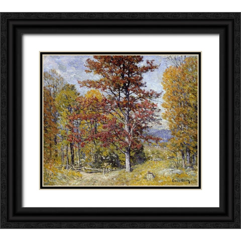 Early Autumn Black Ornate Wood Framed Art Print with Double Matting by Enneking, John Joseph