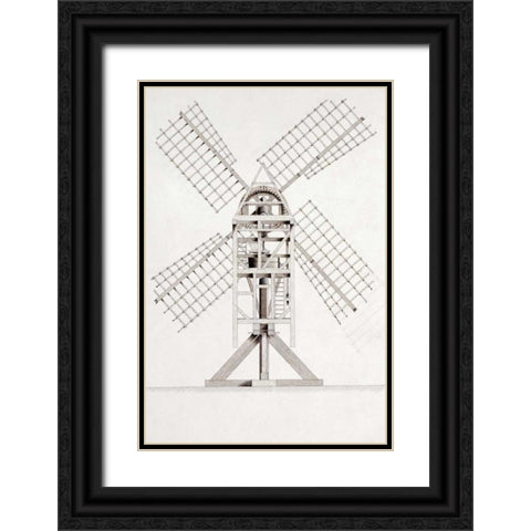 Drawings For Windmills Black Ornate Wood Framed Art Print with Double Matting by Faed, John