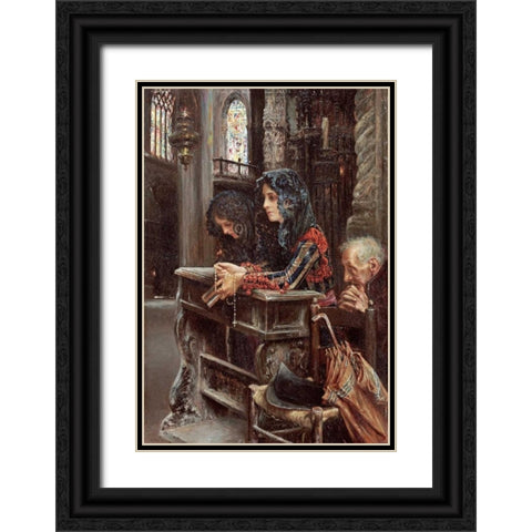 Interior of Seville Cathedral Black Ornate Wood Framed Art Print with Double Matting by Arnosa, Jose Gallegos