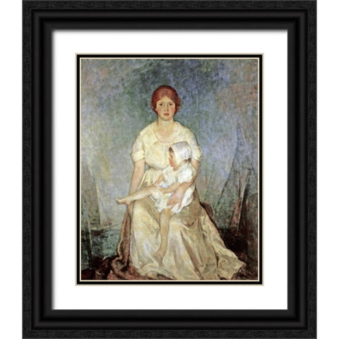 Motherhood Triumphant Black Ornate Wood Framed Art Print with Double Matting by Hawthorne, Charles Webster