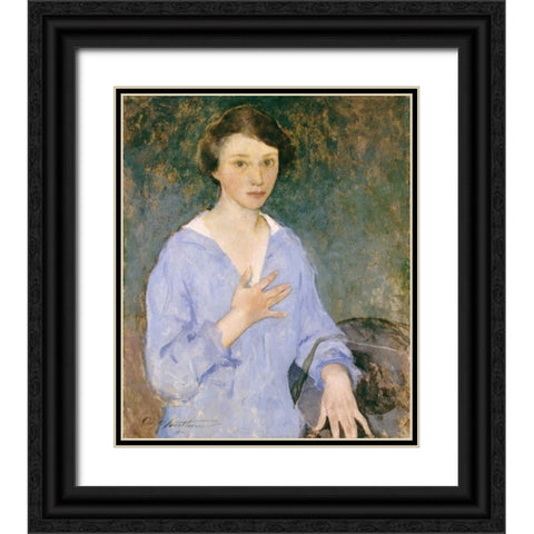 Nina Black Ornate Wood Framed Art Print with Double Matting by Hawthorne, Charles Webster